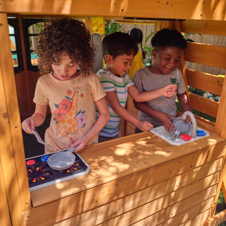 SwingsetPlus Bear Cave Lodge Swing Set - Installation Available