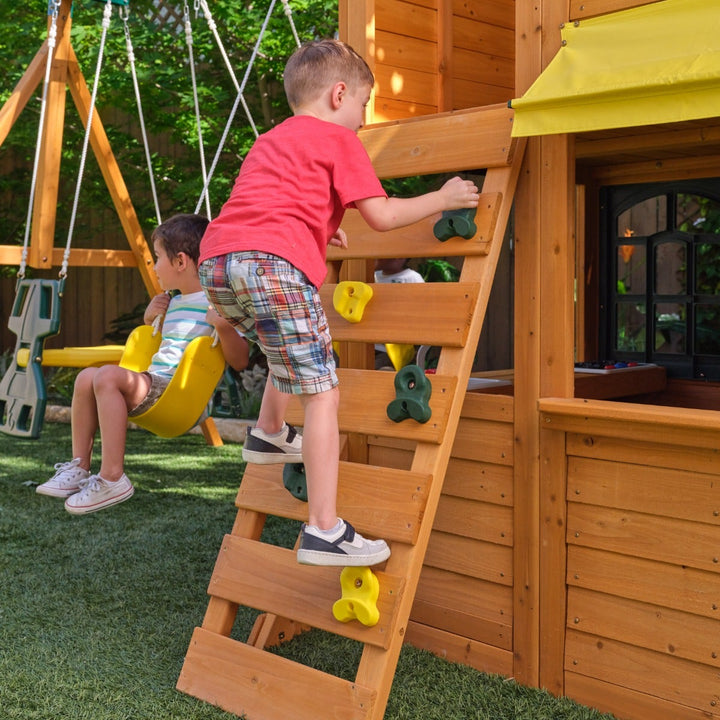 SwingsetPlus Bear Cave Lodge Swing Set - Installation Available