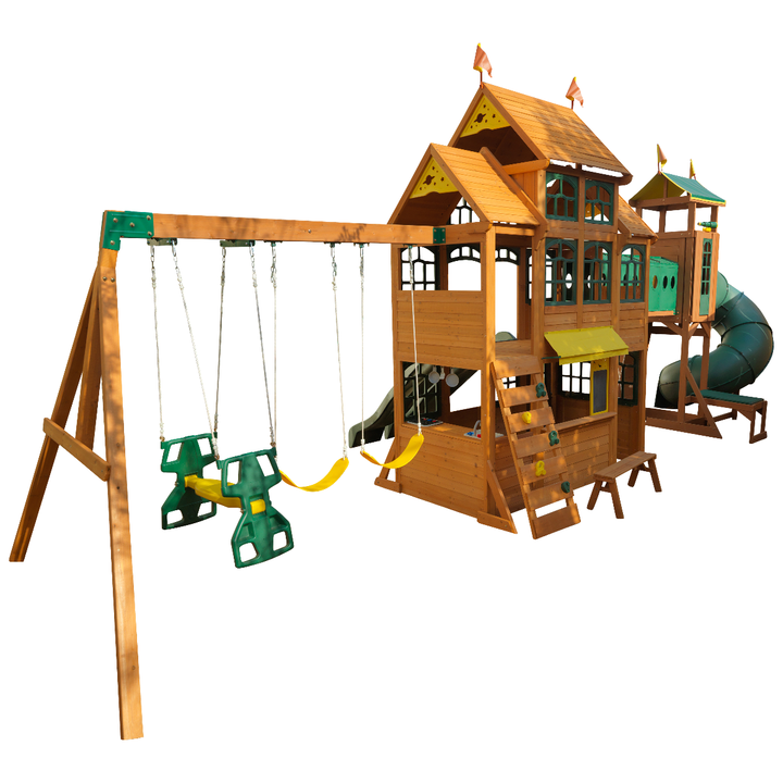 SwingsetPlus Bear Cave Lodge Swing Set - Installation Available