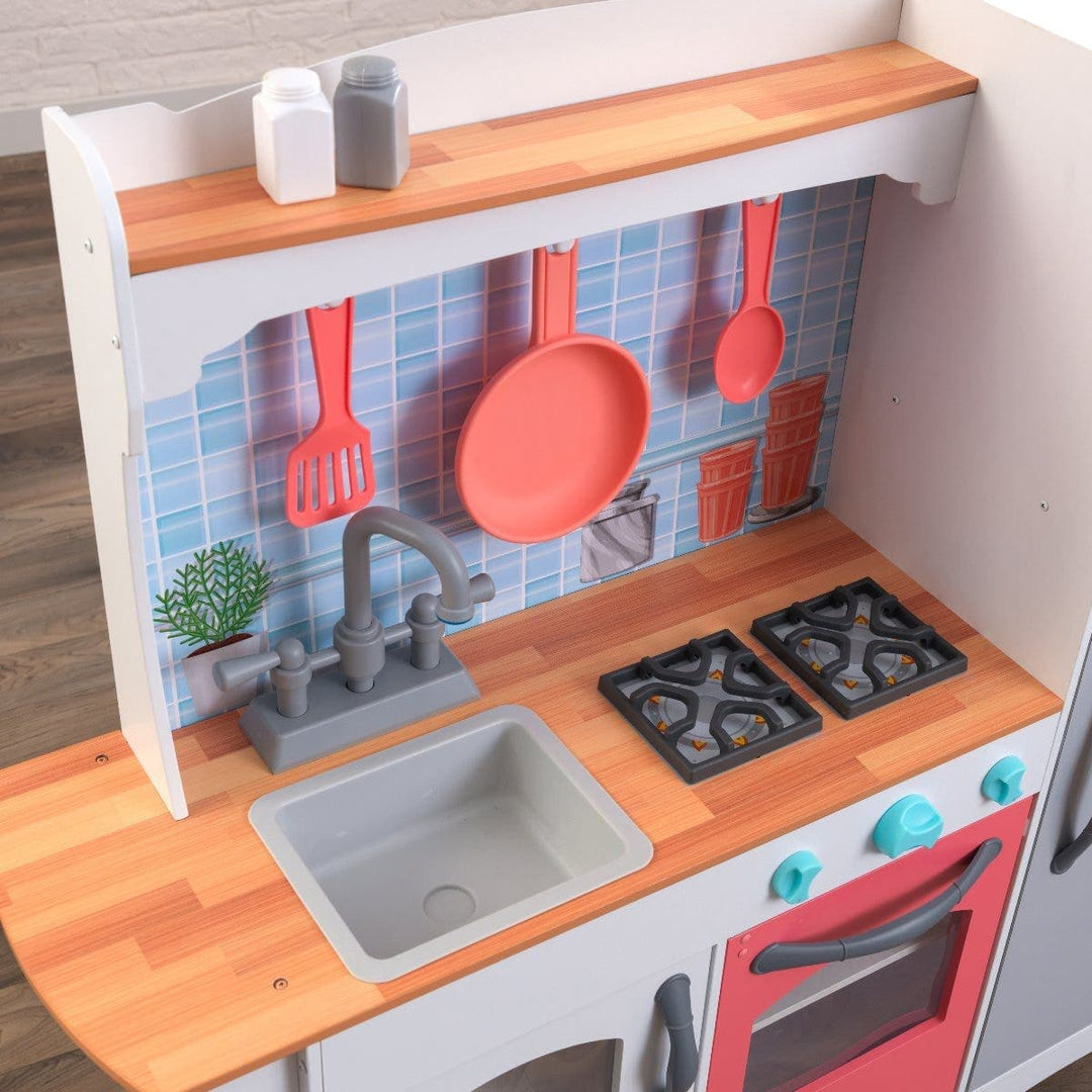 SwingsetPlus Mosaic Magnetic Play Kitchen with EZ Kraft Assembly™ - Coral