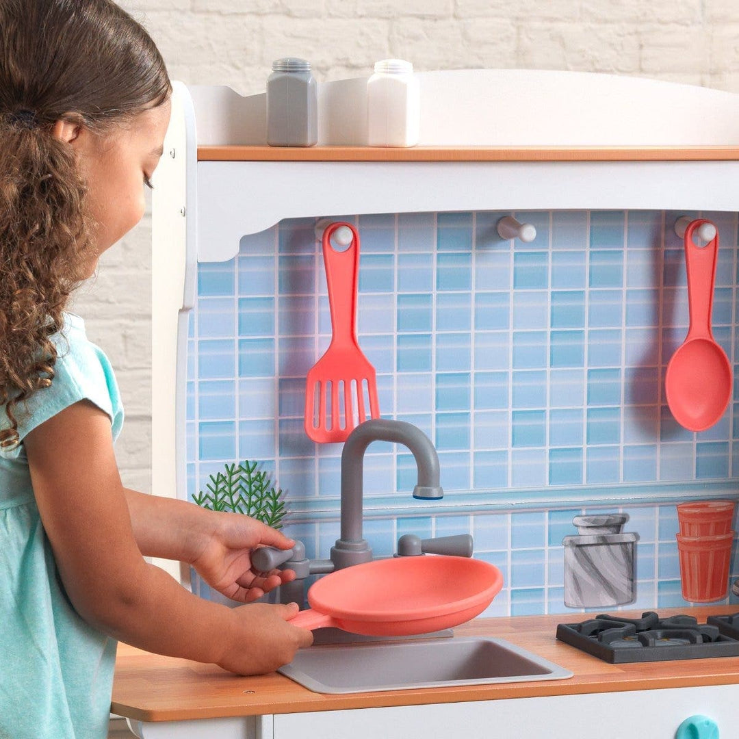 SwingsetPlus Mosaic Magnetic Play Kitchen with EZ Kraft Assembly™ - Coral