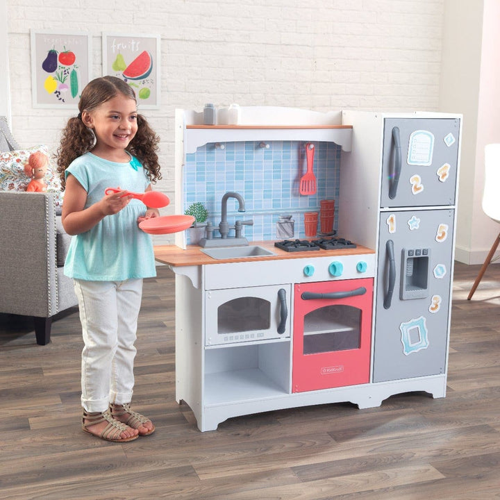 SwingsetPlus Mosaic Magnetic Play Kitchen with EZ Kraft Assembly™ - Coral