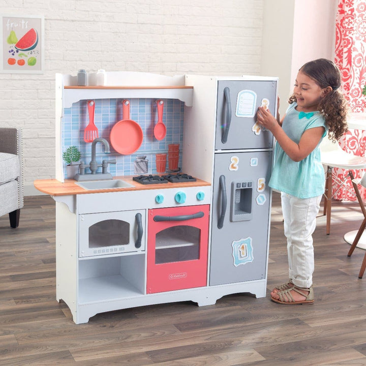SwingsetPlus Mosaic Magnetic Play Kitchen with EZ Kraft Assembly™ - Coral