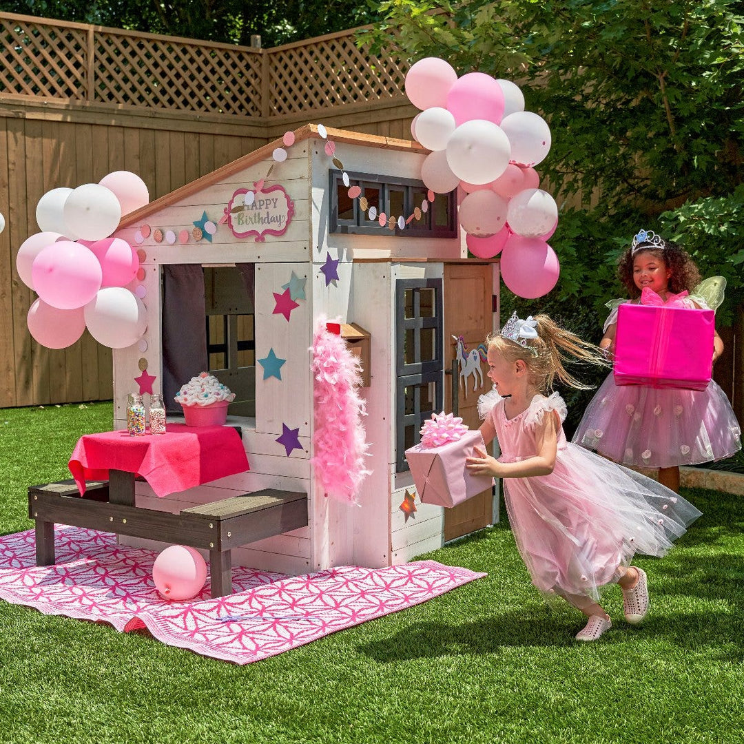 SwingsetPlus Modern Outdoor Playhouse - White & Raven