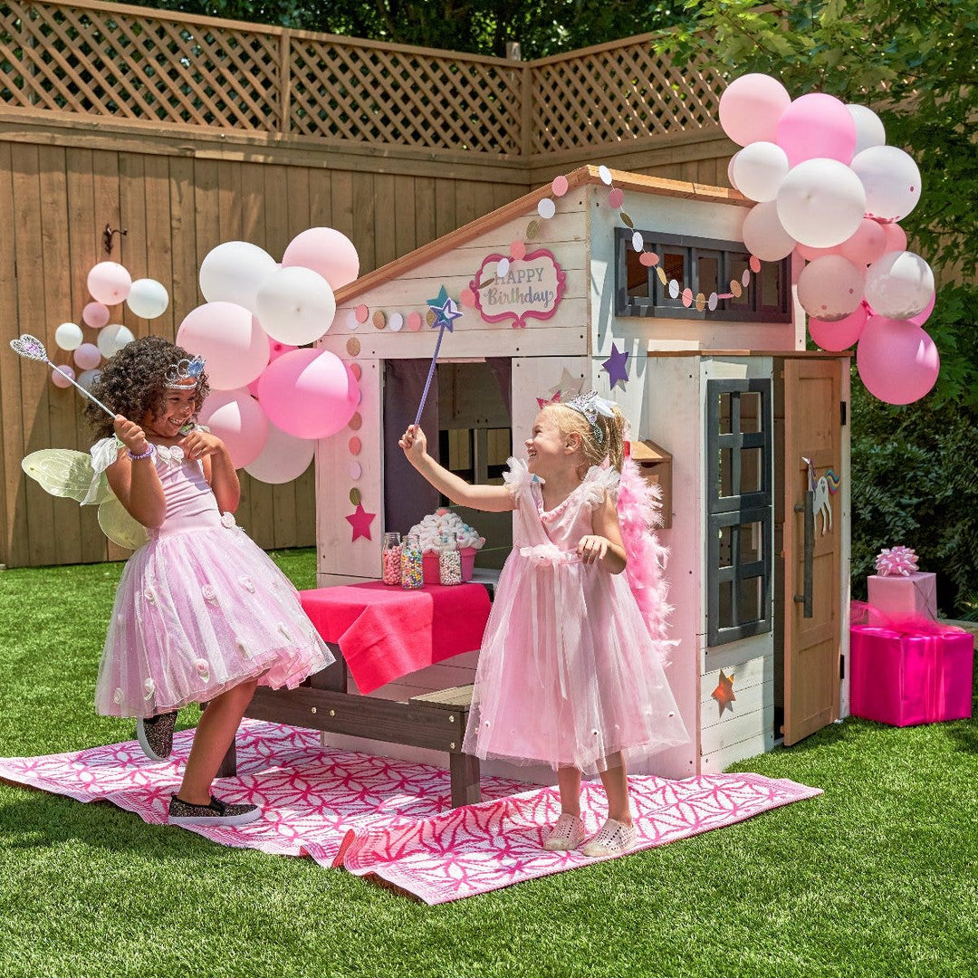 SwingsetPlus Modern Outdoor Playhouse - White & Raven