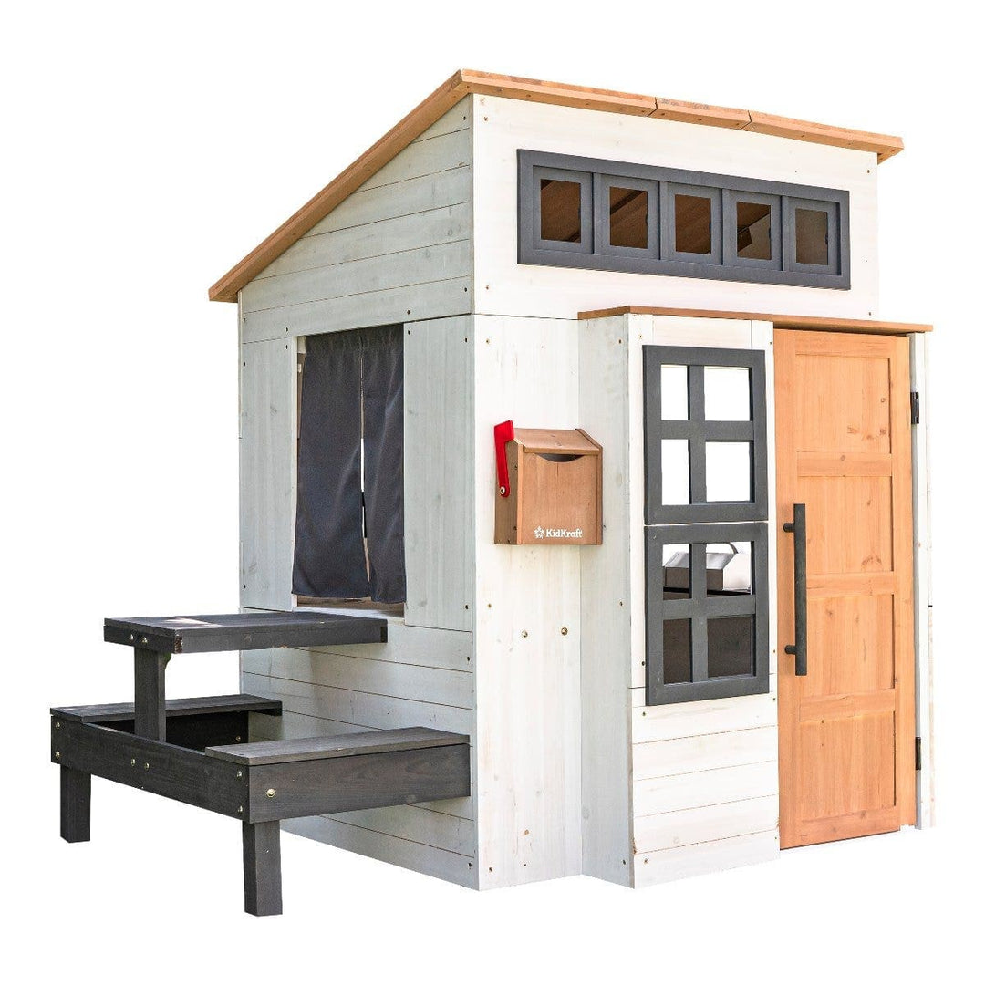 SwingsetPlus Modern Outdoor Playhouse - White & Raven