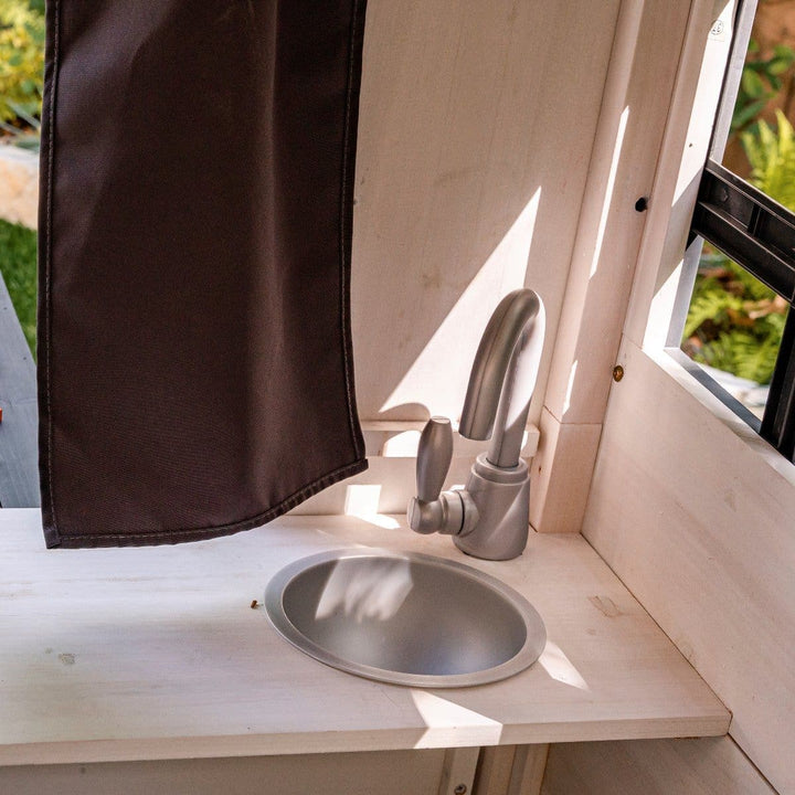 SwingsetPlus Modern Outdoor Playhouse - White & Raven