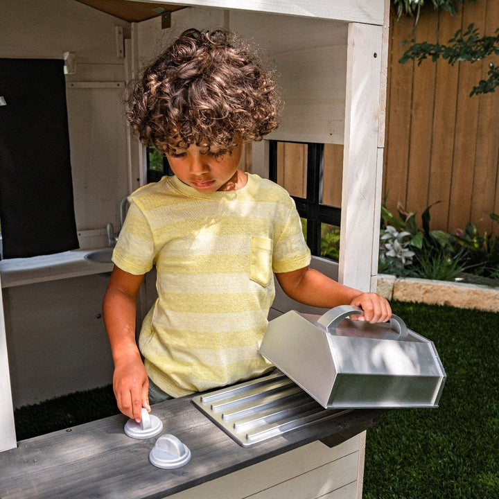 SwingsetPlus Modern Outdoor Playhouse - White & Raven