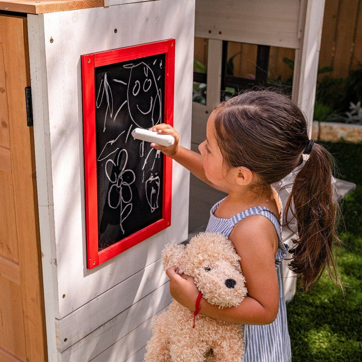 SwingsetPlus Modern Outdoor Playhouse - White & Raven