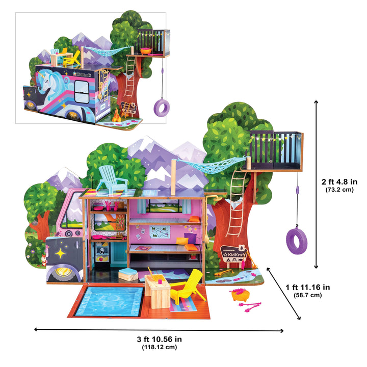 SwingsetPlus Glamp & Go 2-in-1 Doll Camper