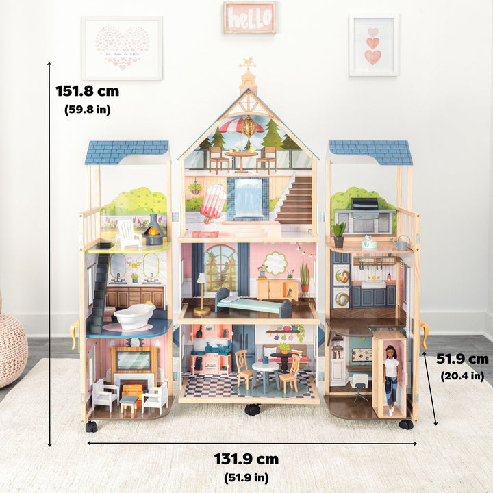 SwingsetPlus Secret Reveal Wooden Mansion Dollhouse