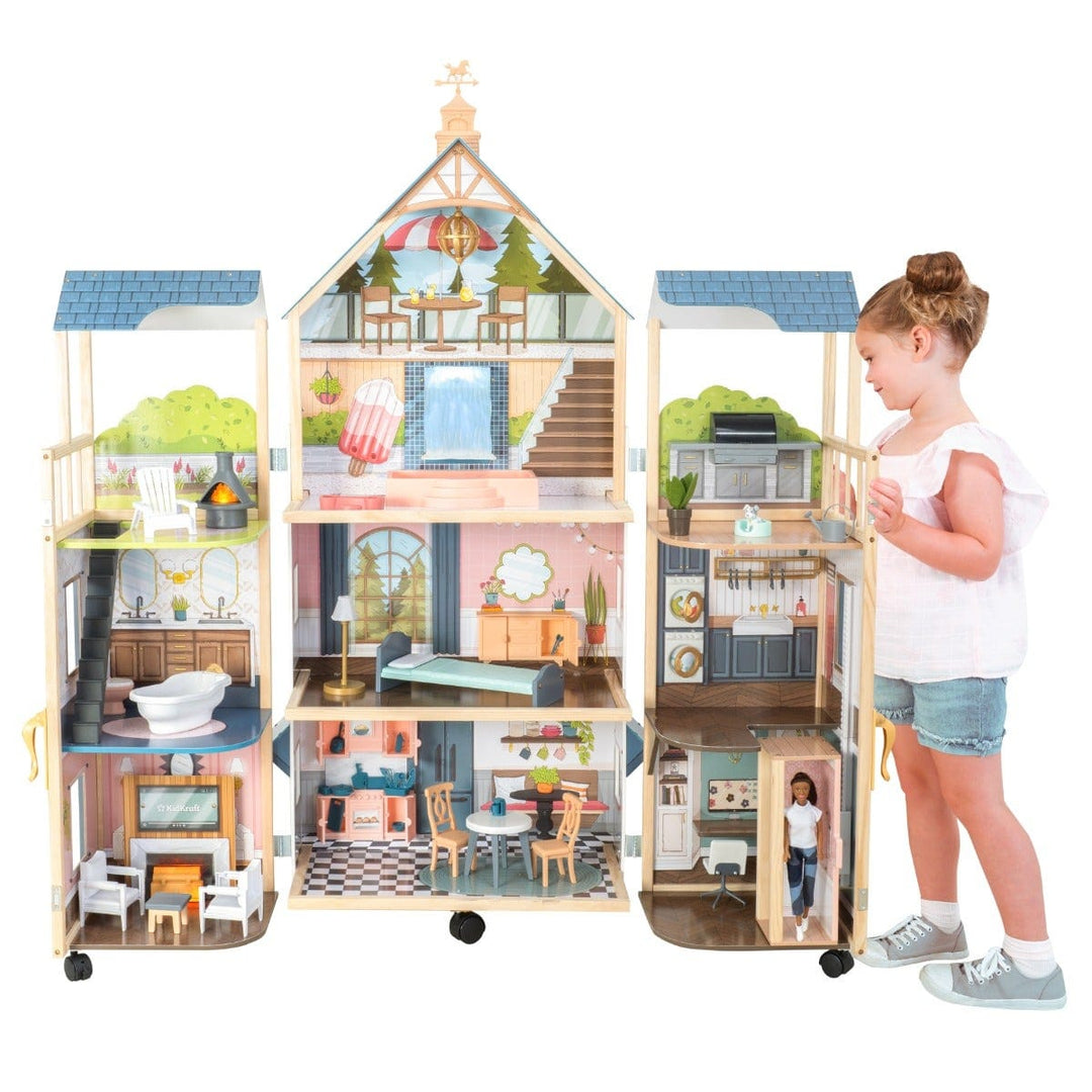 SwingsetPlus Secret Reveal Wooden Mansion Dollhouse