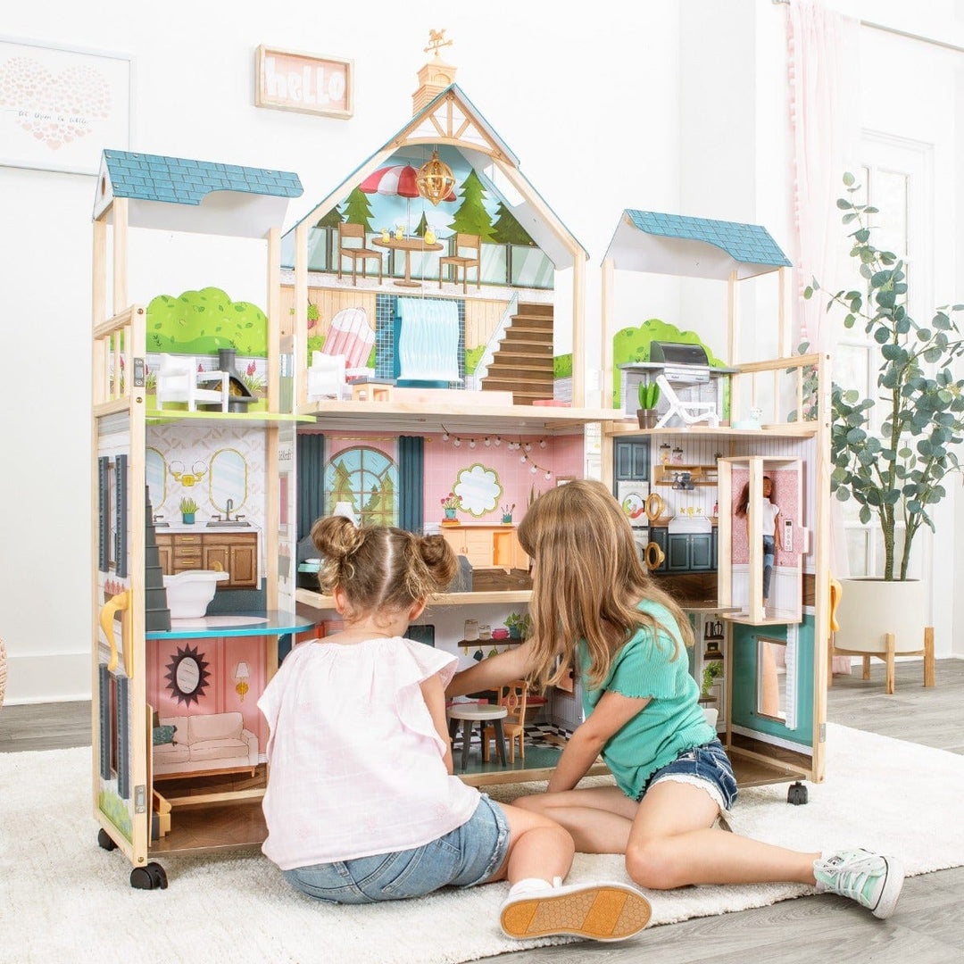 SwingsetPlus Secret Reveal Wooden Mansion Dollhouse