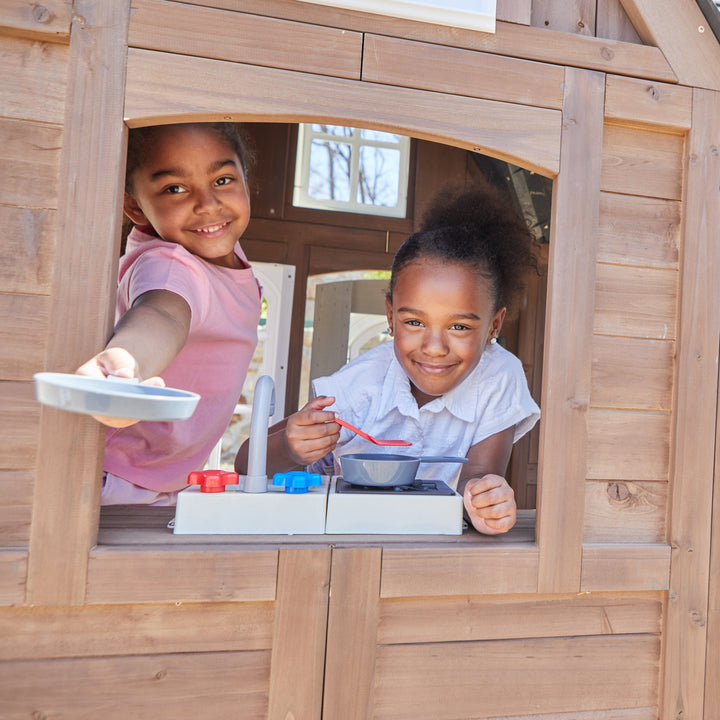 SwingsetPlus Timberwood Wooden Outdoor Playhouse