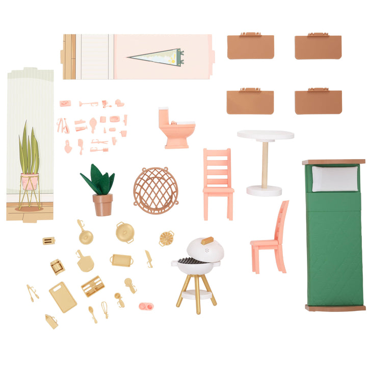 SwingsetPlus Click & Play Fully Assembled Pop-Up Wooden Dollhouse