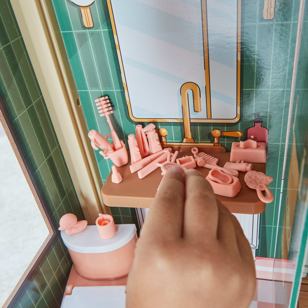 SwingsetPlus Click & Play Fully Assembled Pop-Up Wooden Dollhouse