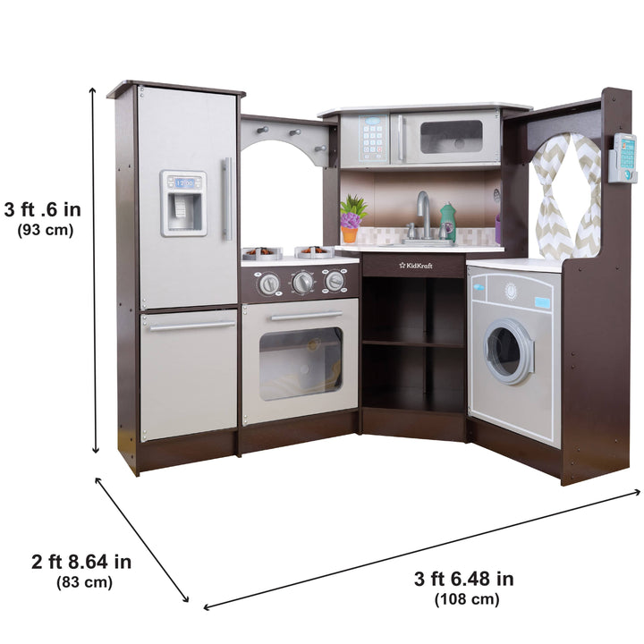 SwingsetPlus Ultimate Corner Play Kitchen - Espresso