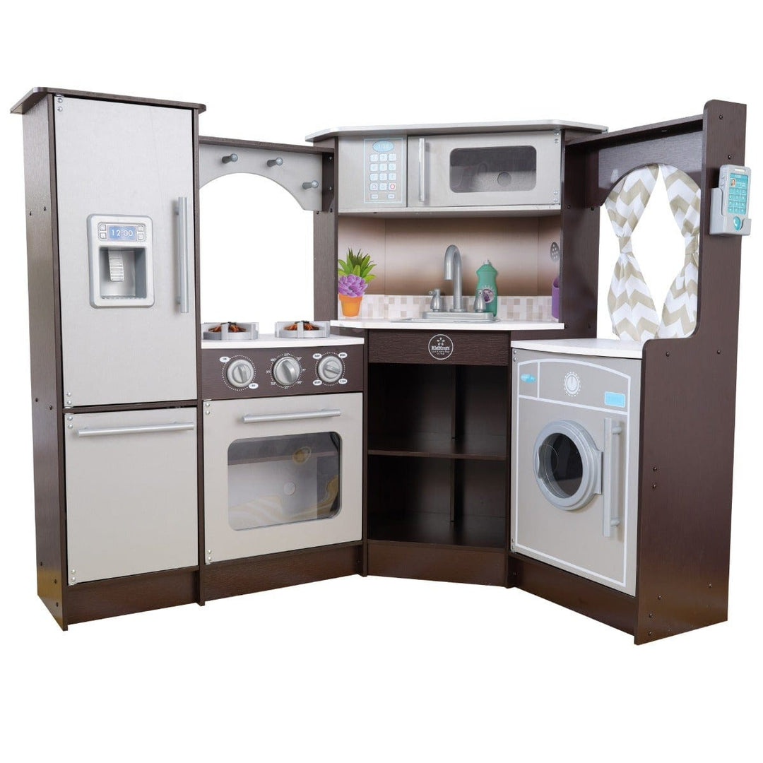 SwingsetPlus Ultimate Corner Play Kitchen - Espresso