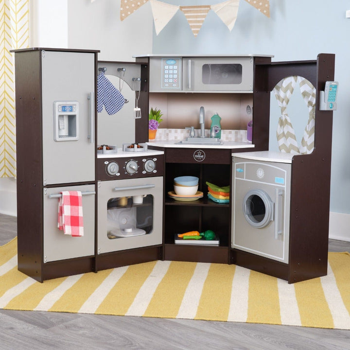 SwingsetPlus Ultimate Corner Play Kitchen - Espresso
