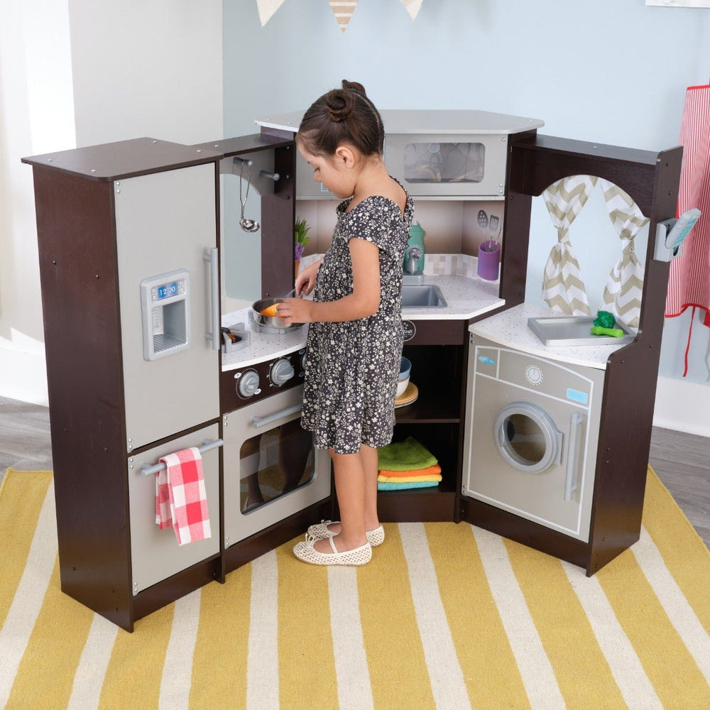 SwingsetPlus Ultimate Corner Play Kitchen - Espresso