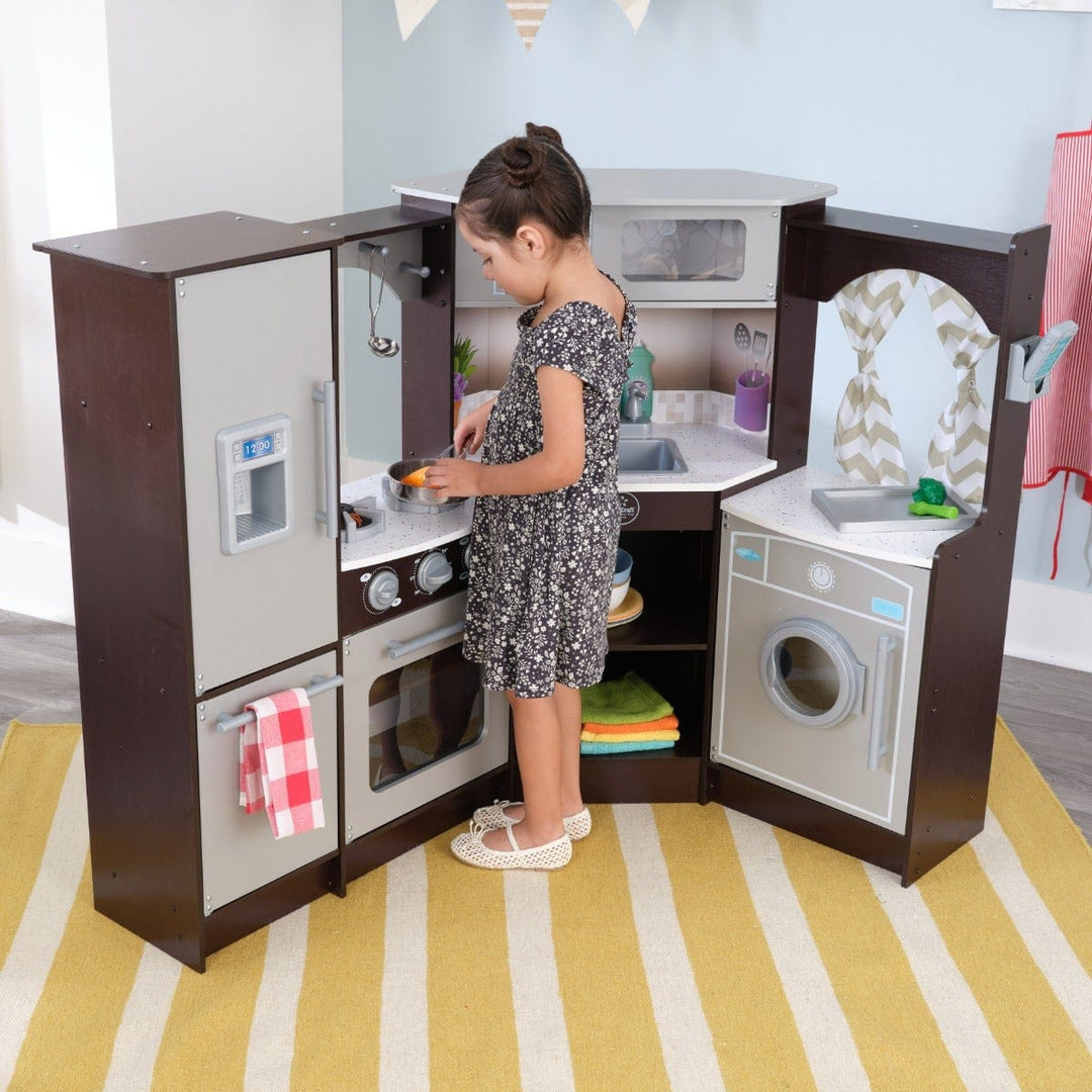 SwingsetPlus Ultimate Corner Play Kitchen - Espresso