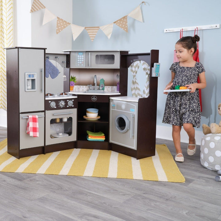 SwingsetPlus Ultimate Corner Play Kitchen - Espresso