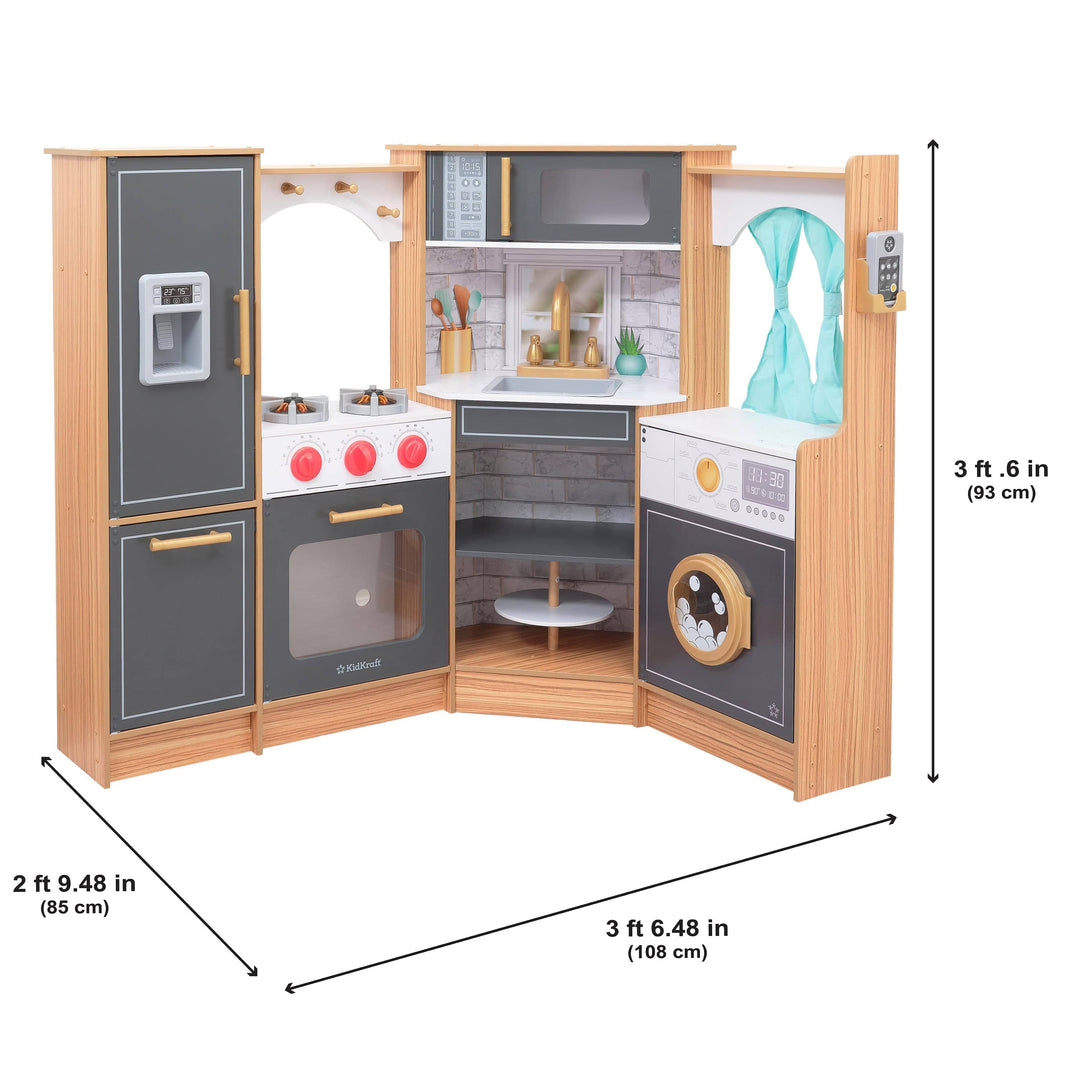 SwingsetPlus Ultimate Corner Play Kitchen with Lights & Sounds - Natural