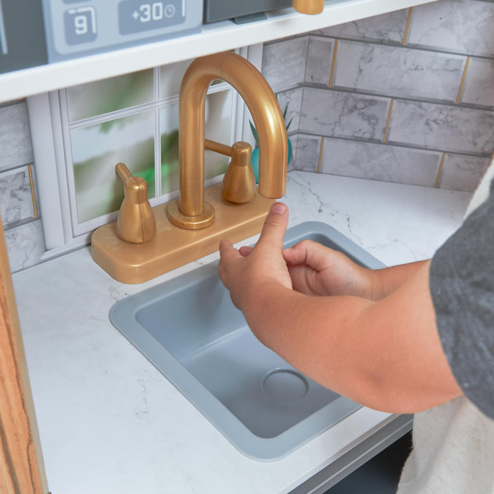 SwingsetPlus Ultimate Corner Play Kitchen with Lights & Sounds - Natural