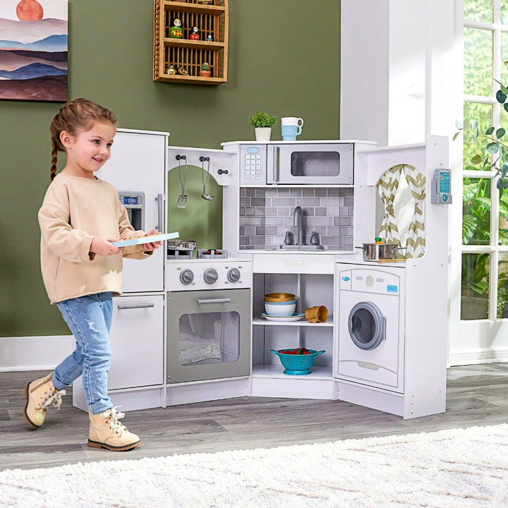 SwingsetPlus Ultimate Corner Play Kitchen - White