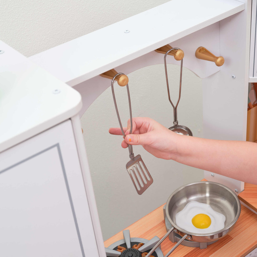 SwingsetPlus Ultimate Corner Wooden Play Kitchen with Lights & Sounds