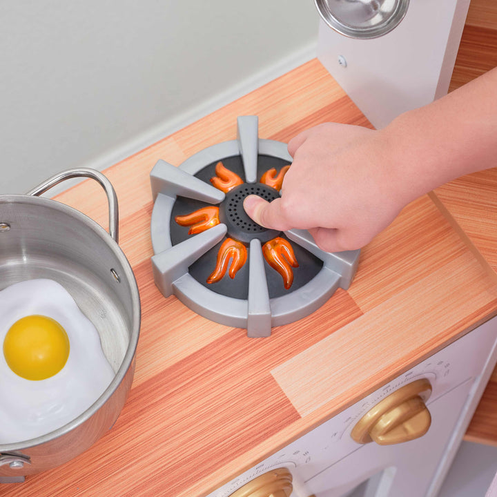 SwingsetPlus Ultimate Corner Wooden Play Kitchen with Lights & Sounds