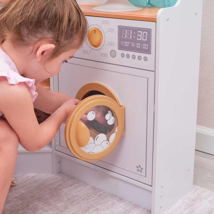 SwingsetPlus Ultimate Corner Wooden Play Kitchen with Lights & Sounds