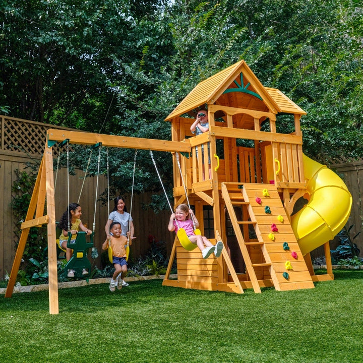 SwingsetPlus Boulder Station Swing Set - Installation Available