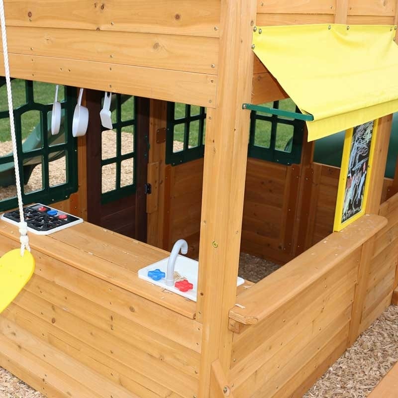 SwingsetPlus Charleston Lodge Wooden Swing Set / Playset