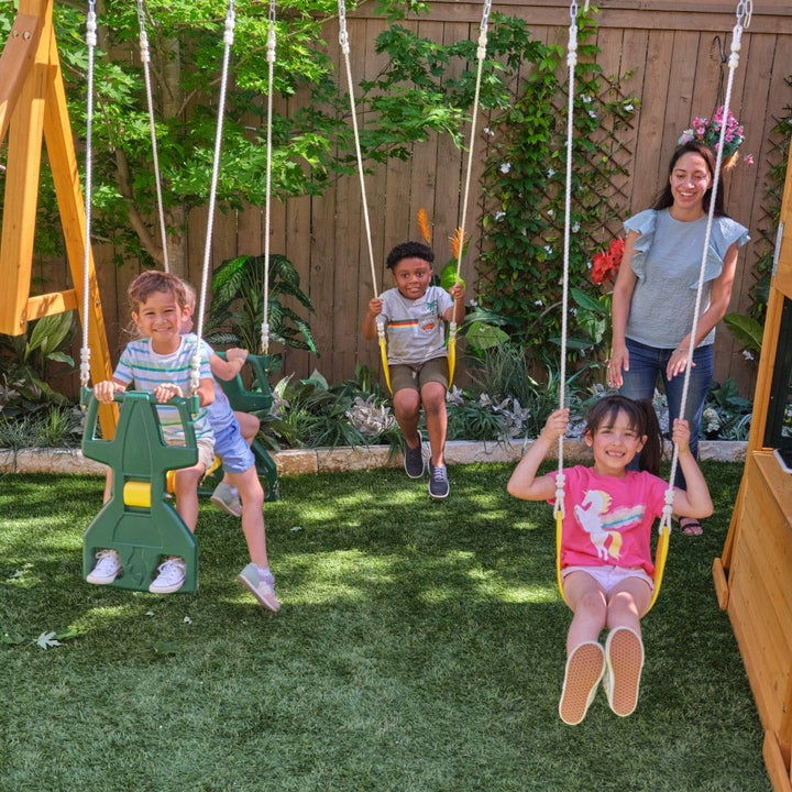 SwingsetPlus Bear Cave Lodge Swing Set - Installation Available