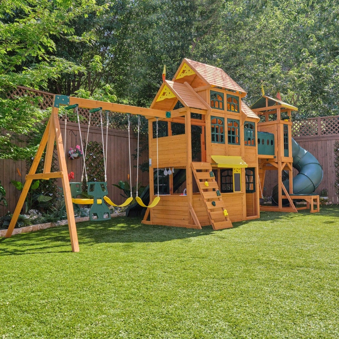 SwingsetPlus Bear Cave Lodge Swing Set - Installation Available
