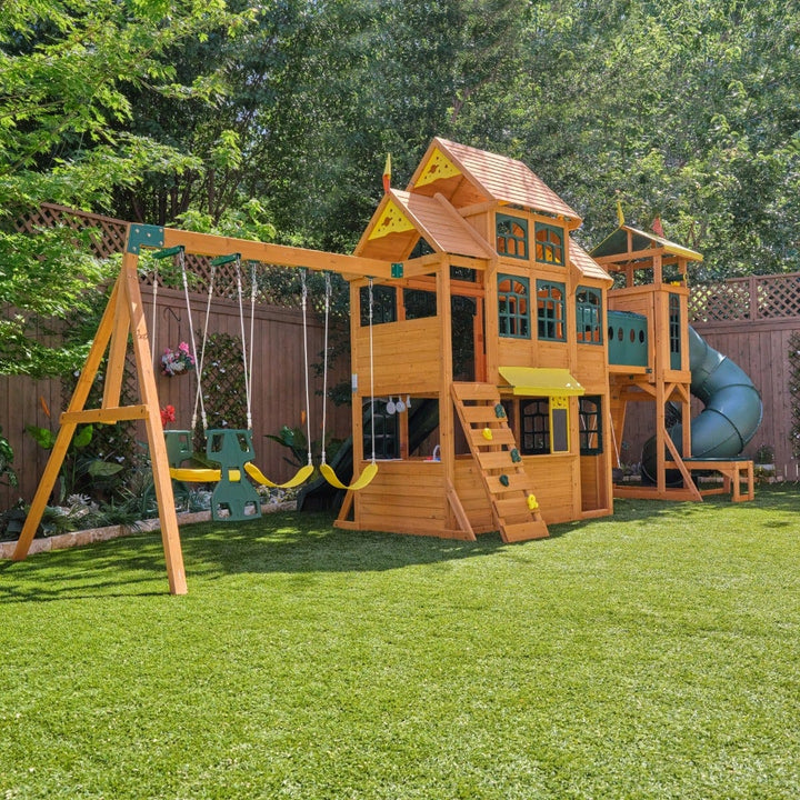 SwingsetPlus Bear Cave Lodge Swing Set - Installation Available