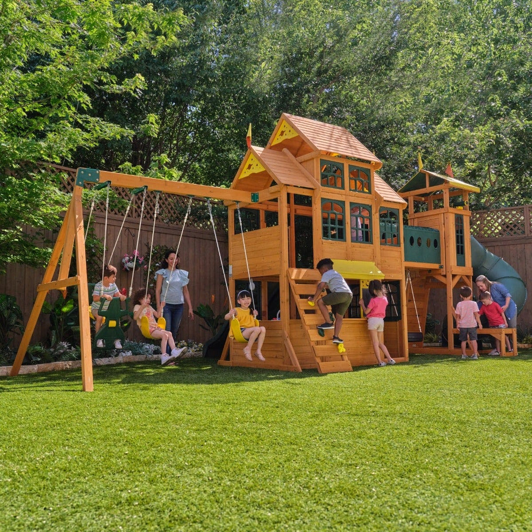 SwingsetPlus Bear Cave Lodge Swing Set - Installation Available